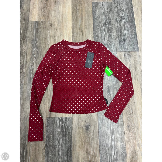 -Athletic Top Long Sleeve By Astoria In Red, Size: M