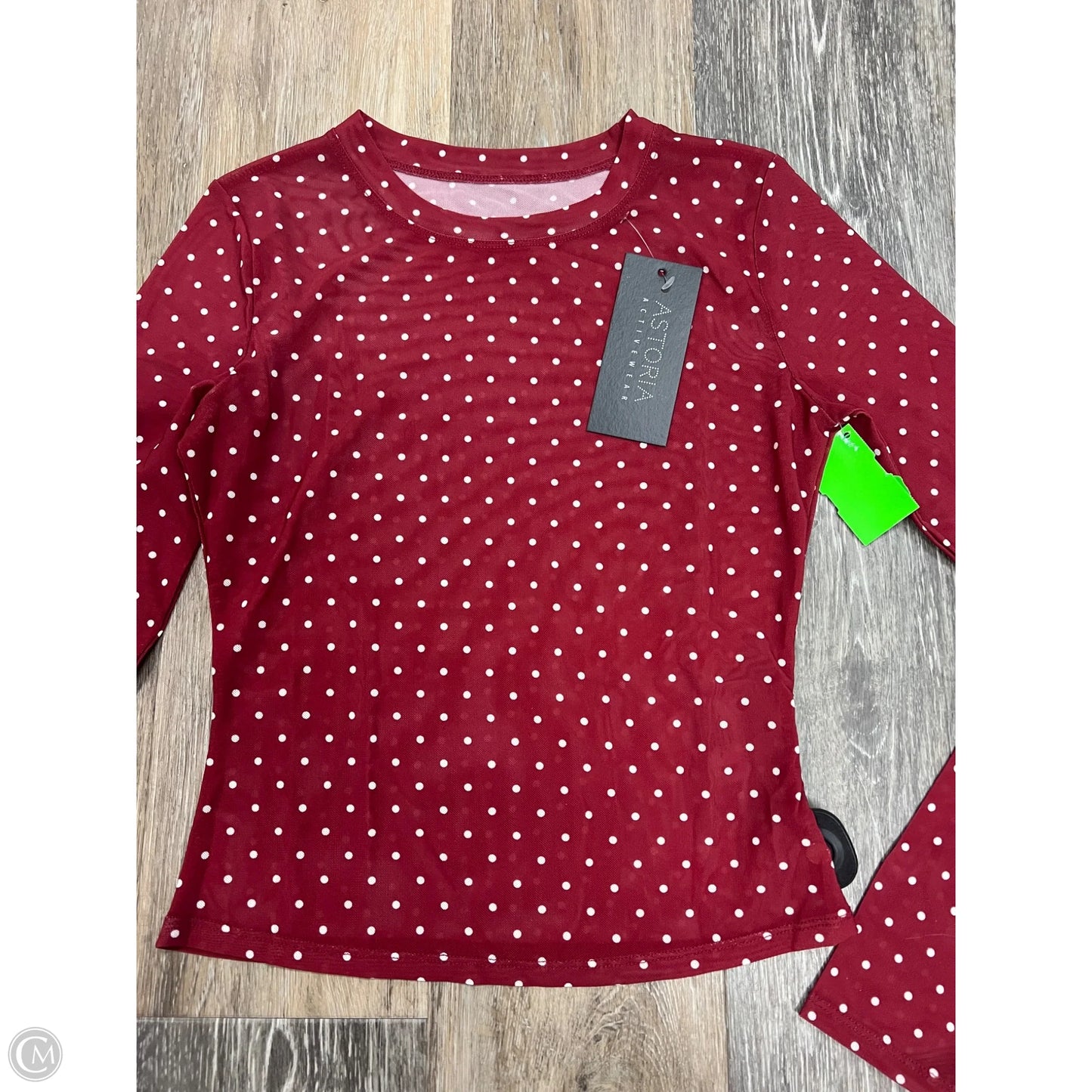 -Athletic Top Long Sleeve By Astoria In Red, Size: M