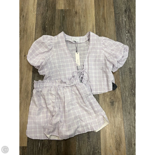 Shorts Set By Mable In Purple & White, Size: S