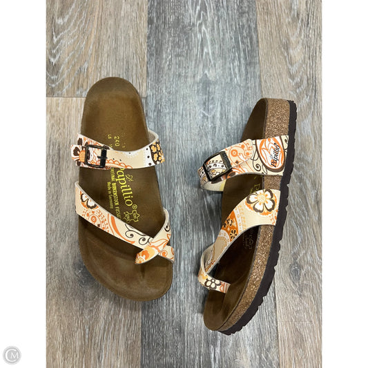 Sandals Flats By Birkenstock In Floral Print, Size: 6