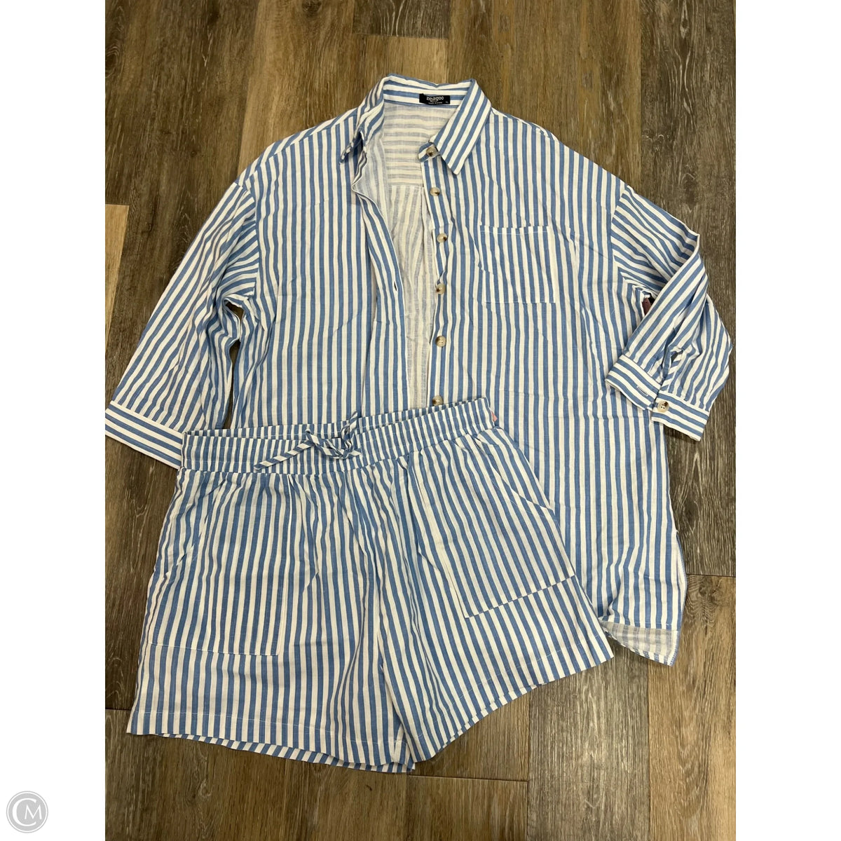 Shorts Set By Zeagoo In Striped Pattern, Size: Xl