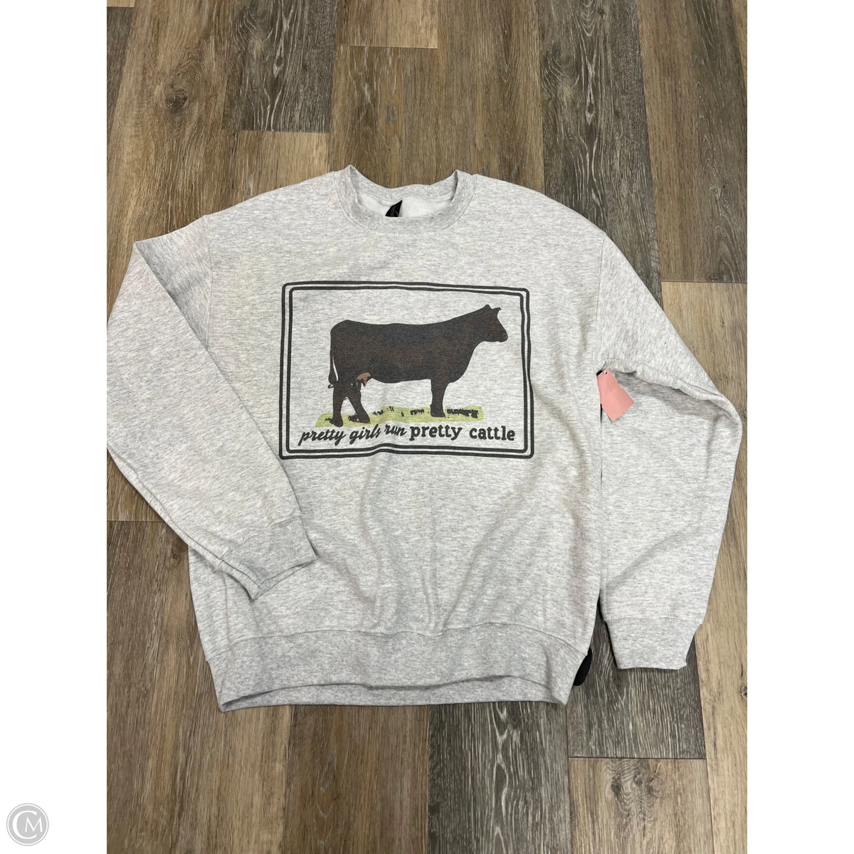 Sweatshirt Crewneck By Gildan In Grey, Size: M