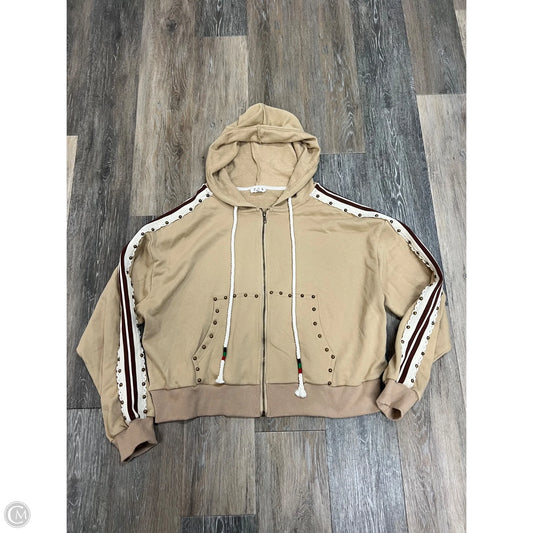 Sweatshirt Hoodie By Pol In Tan, Size: M