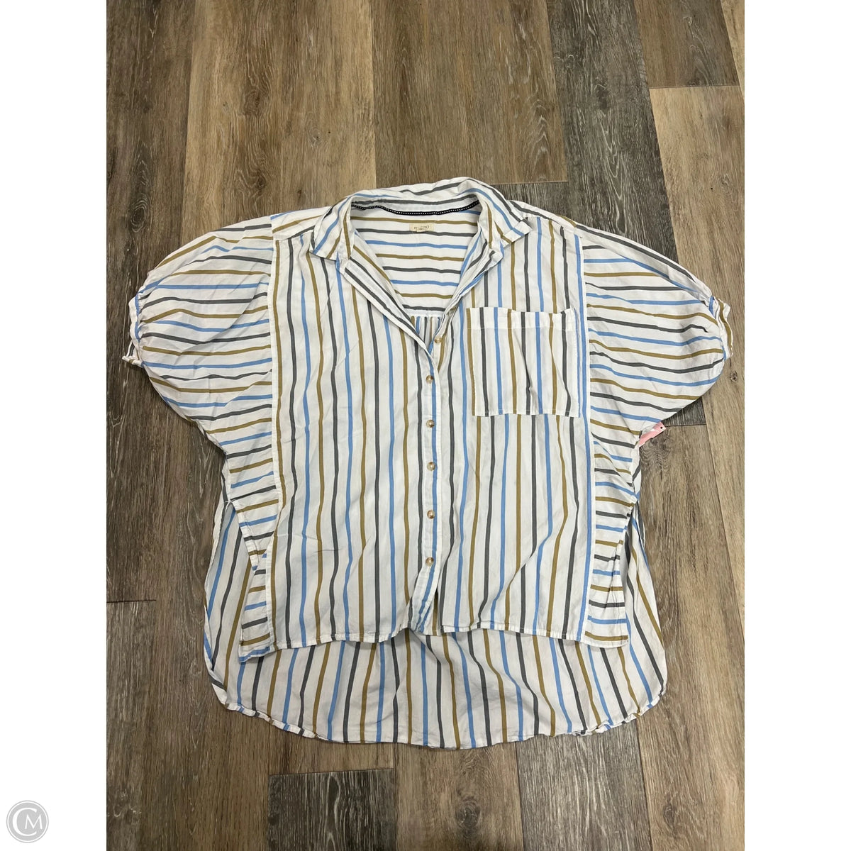 Blouse Short Sleeve By Pilcro In Striped Pattern, Size: M