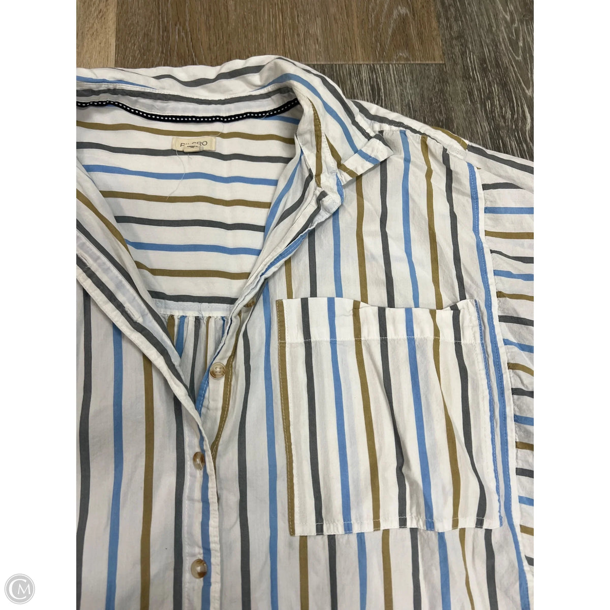 Blouse Short Sleeve By Pilcro In Striped Pattern, Size: M
