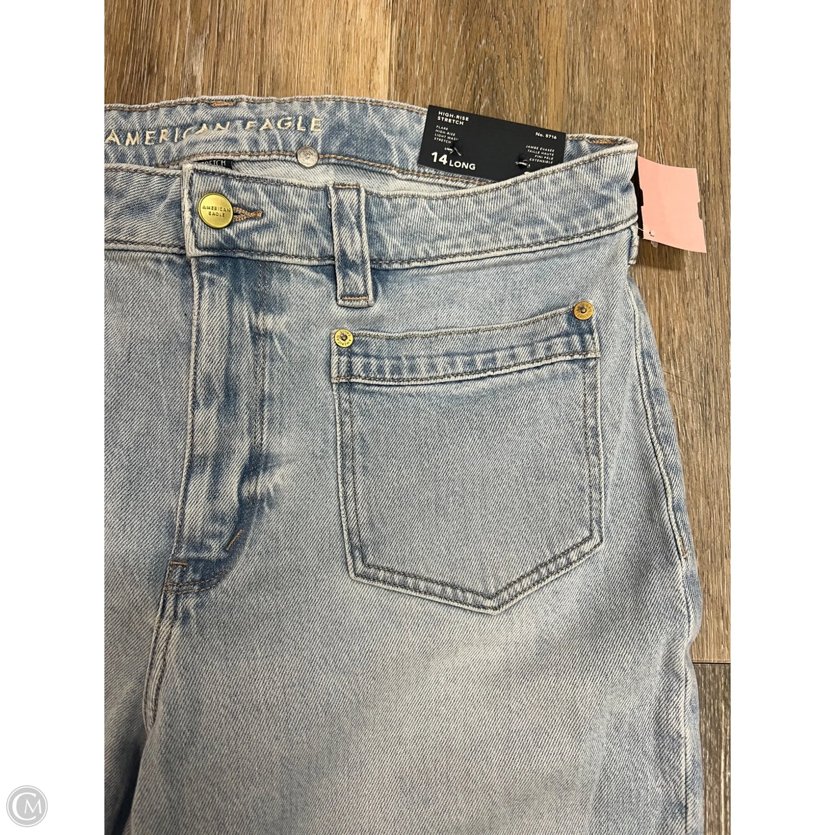 Jeans Flared By American Eagle In Blue Denim, Size: 14