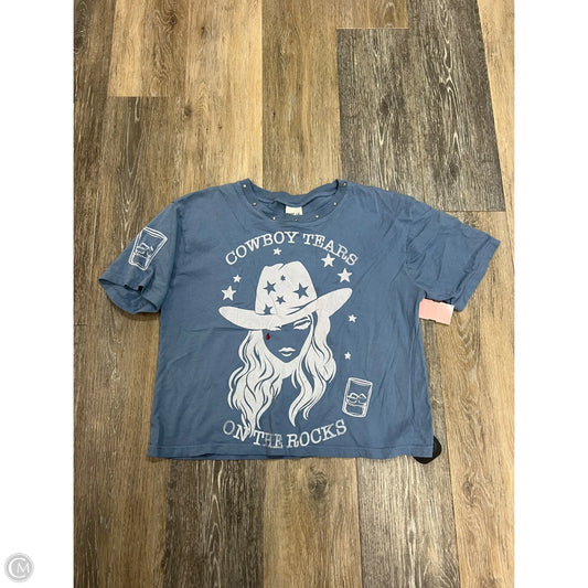 Top Short Sleeve By All Us In Blue, Size: Xs