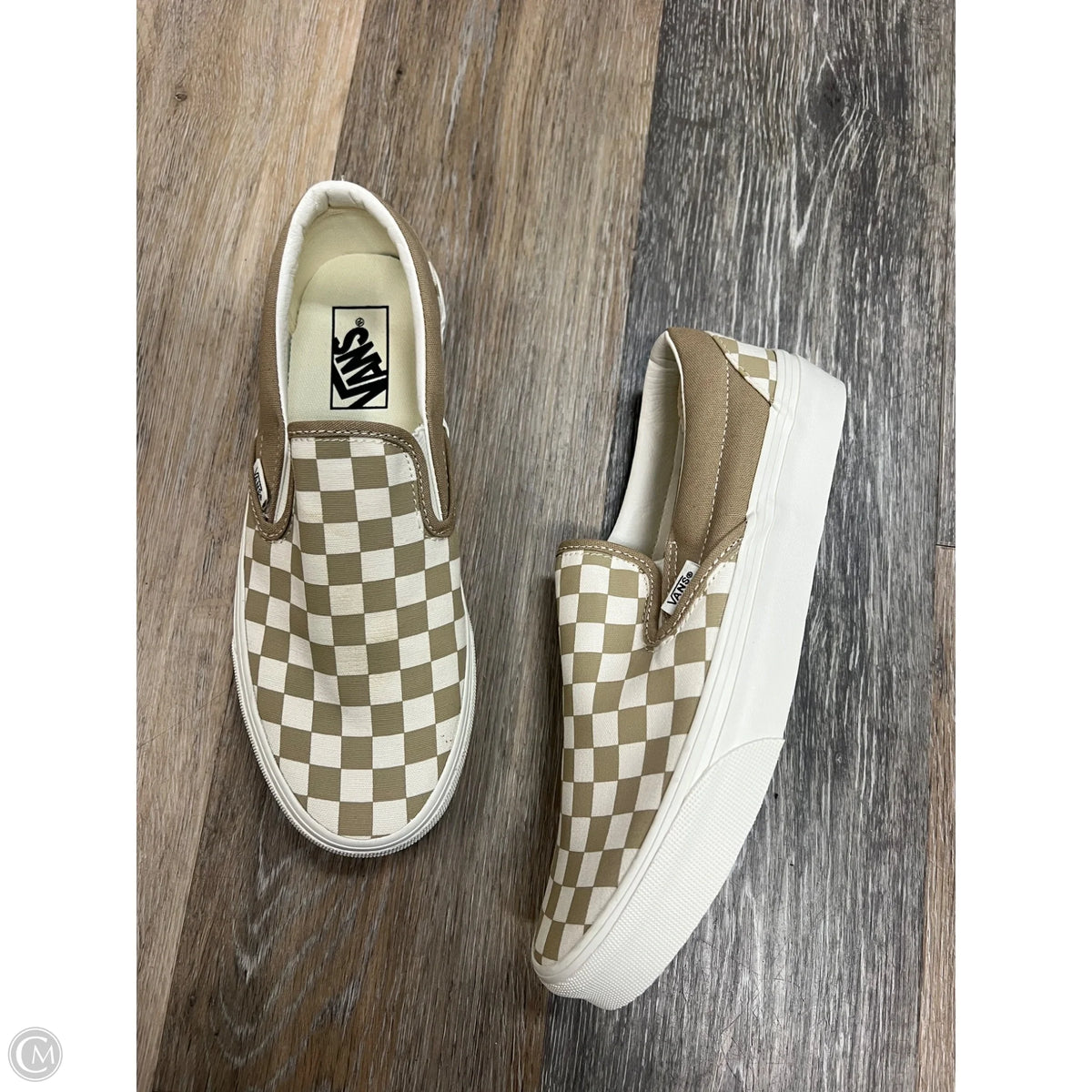 Shoes Flats By Vans In Checkered Pattern, Size: 8.5