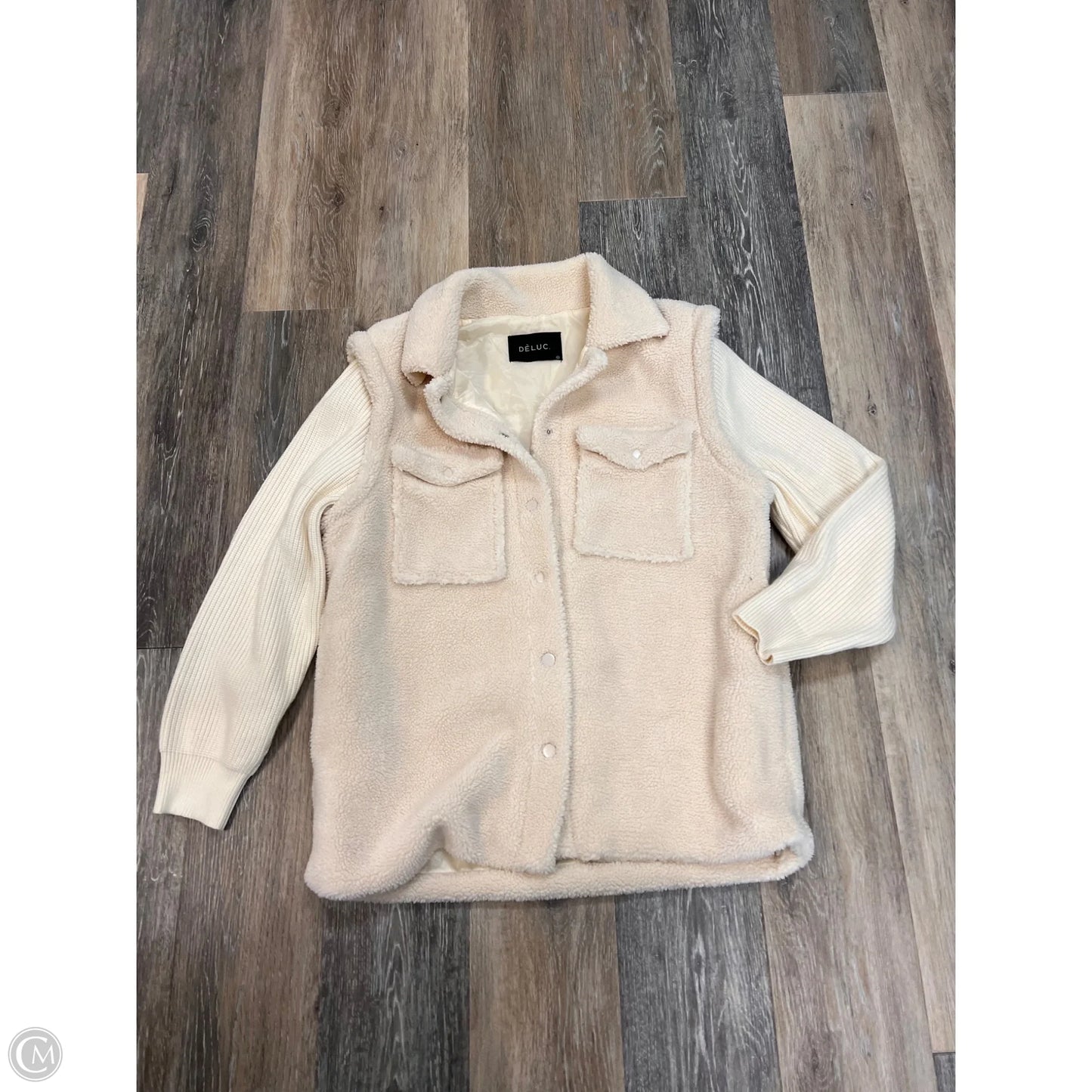 Jacket Faux Fur & Sherpa By Dèluc In Cream, Size: S