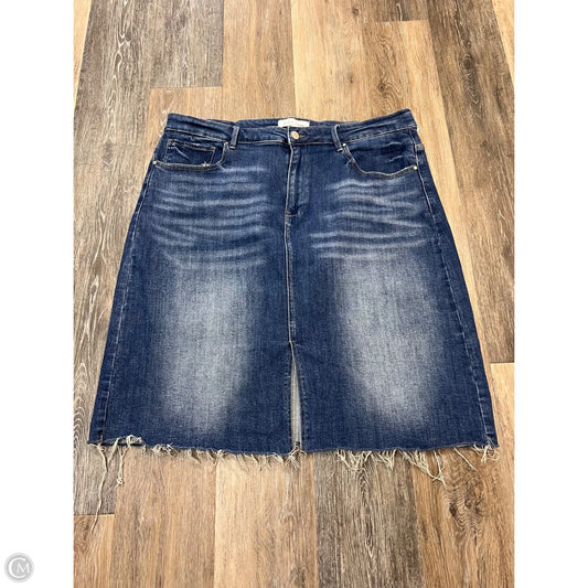 Skirt Midi By Risen In Blue Denim, Size: 3x
