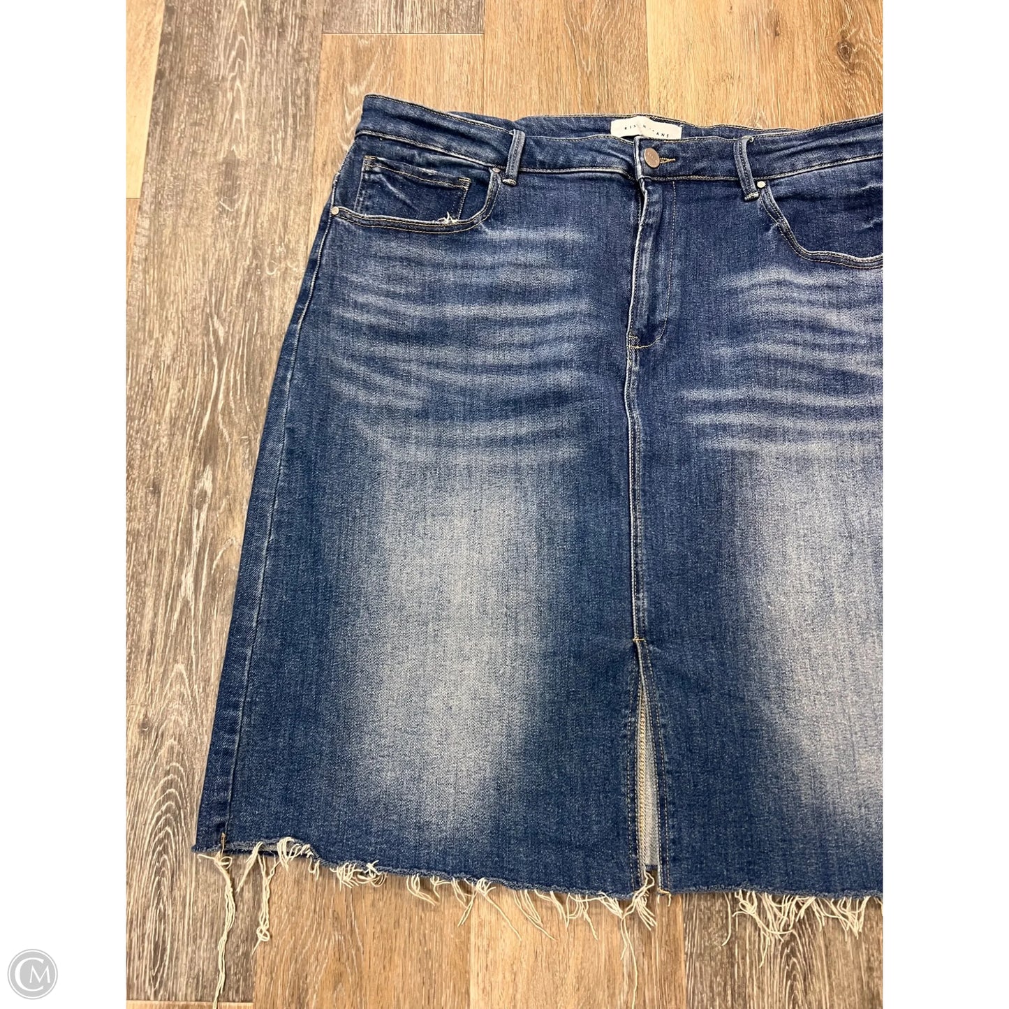 Skirt Midi By Risen In Blue Denim, Size: 3x