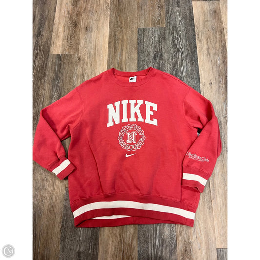Athletic Sweatshirt Crewneck By Nike In Pink, Size: S