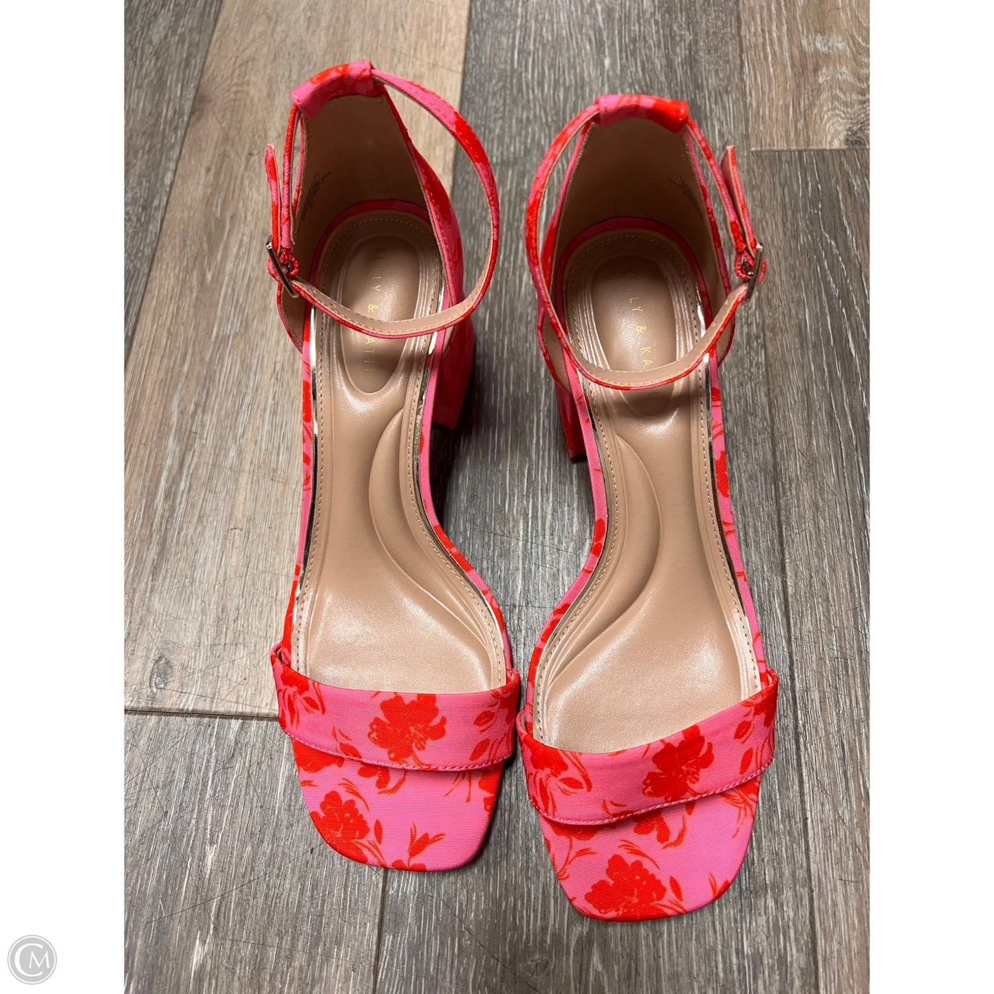 Sandals Heels Block By Kelly And Katie In Pink, Size: 9.5