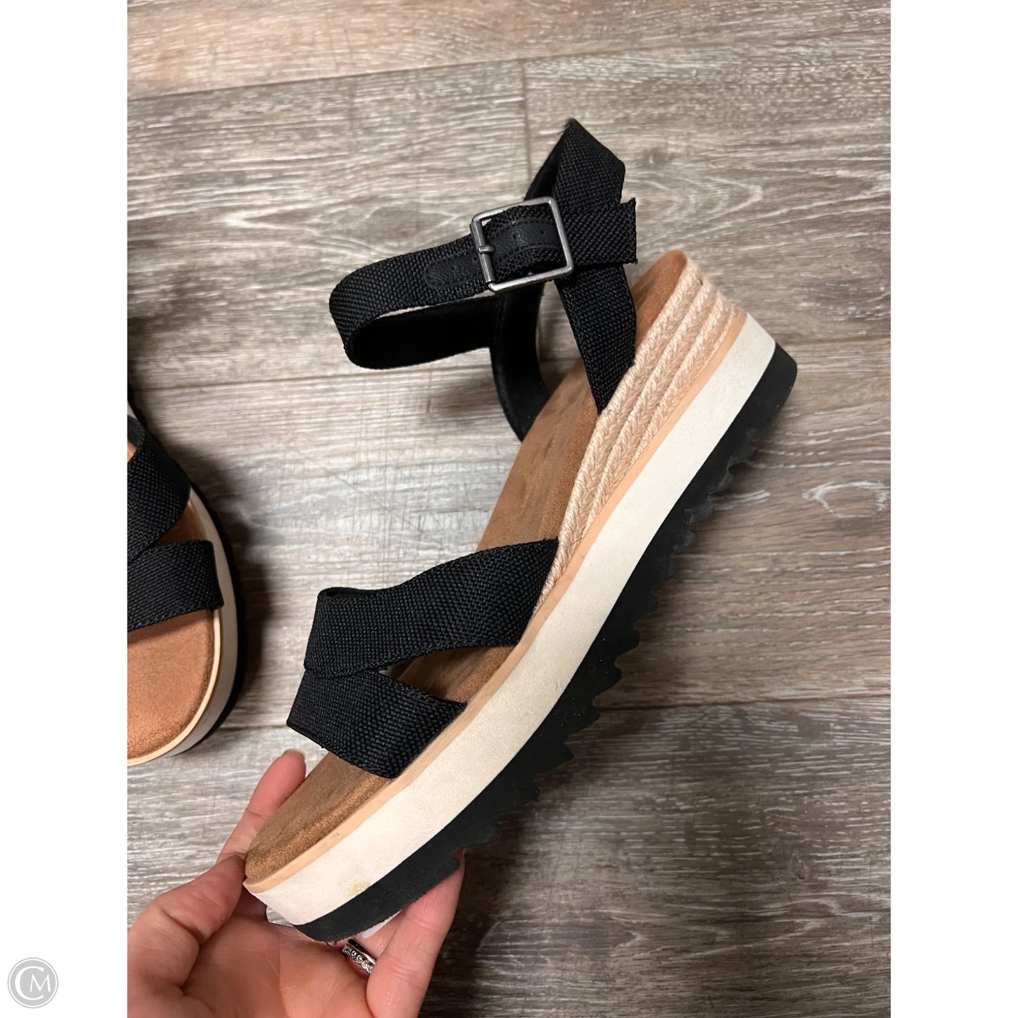 Sandals Flats By Toms In Black, Size: 9.5