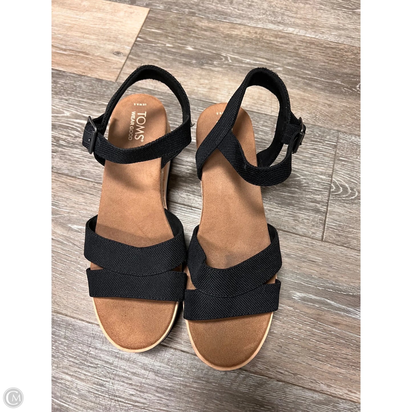 Sandals Flats By Toms In Black, Size: 9.5