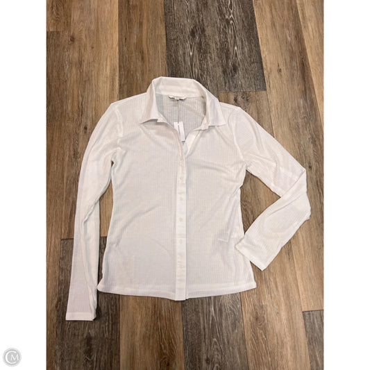 Blouse Long Sleeve By Banana Republic In White, Size: S