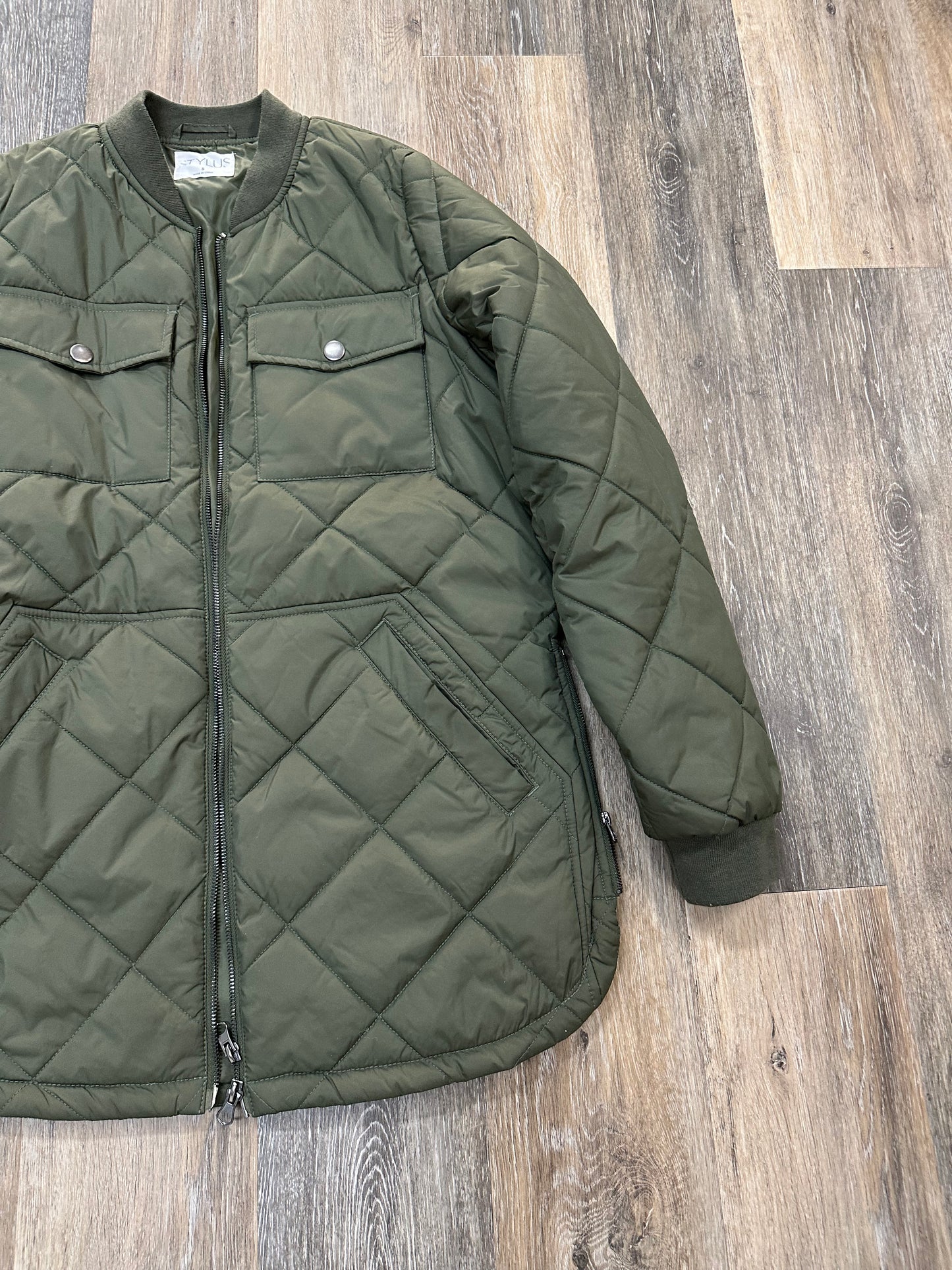 Jacket Puffer & Quilted By Stylus In Green, Size: S