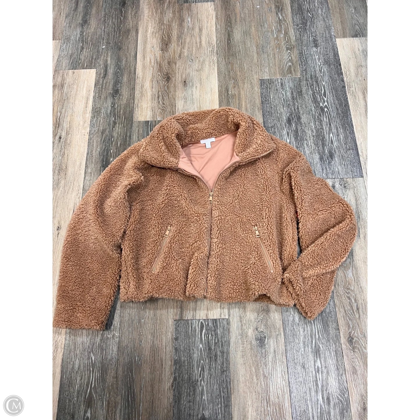 -Jacket Faux Fur & Sherpa By Beyond Yoga In Brown, Size: L