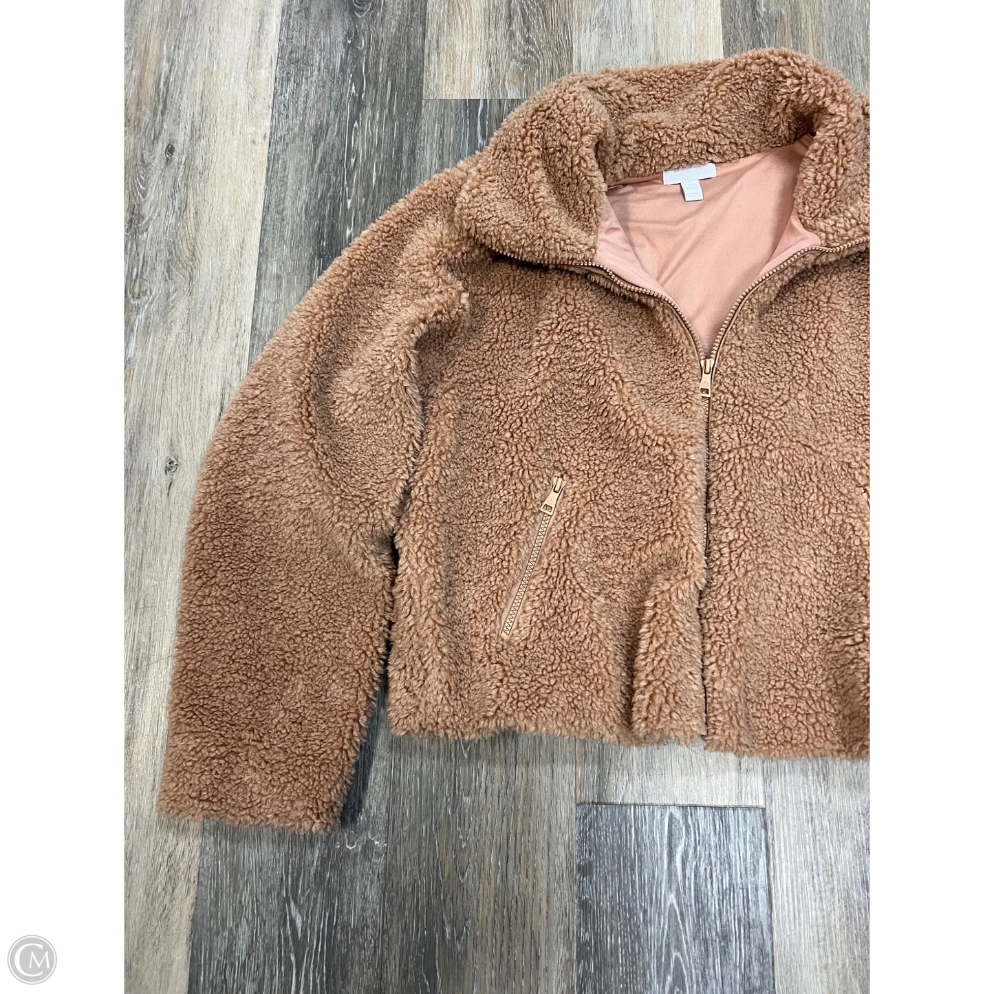 -Jacket Faux Fur & Sherpa By Beyond Yoga In Brown, Size: L