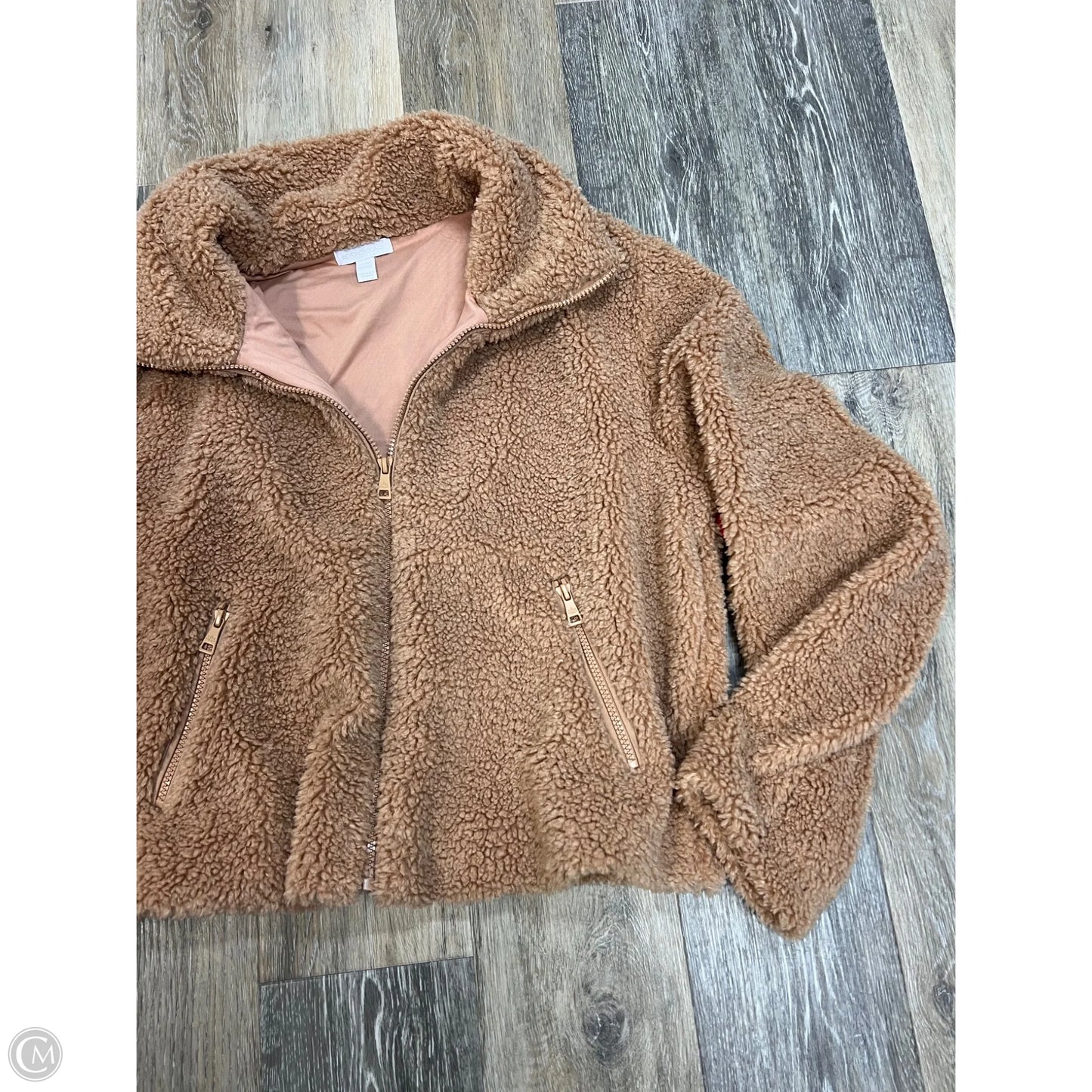 -Jacket Faux Fur & Sherpa By Beyond Yoga In Brown, Size: L