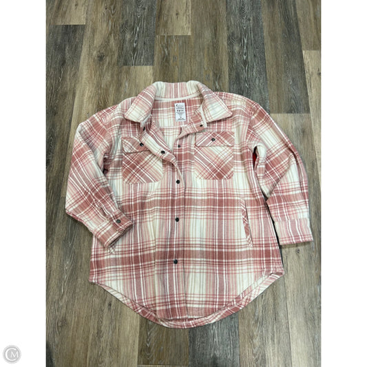 Jacket Shirt By Fornia In Pink, Size: M