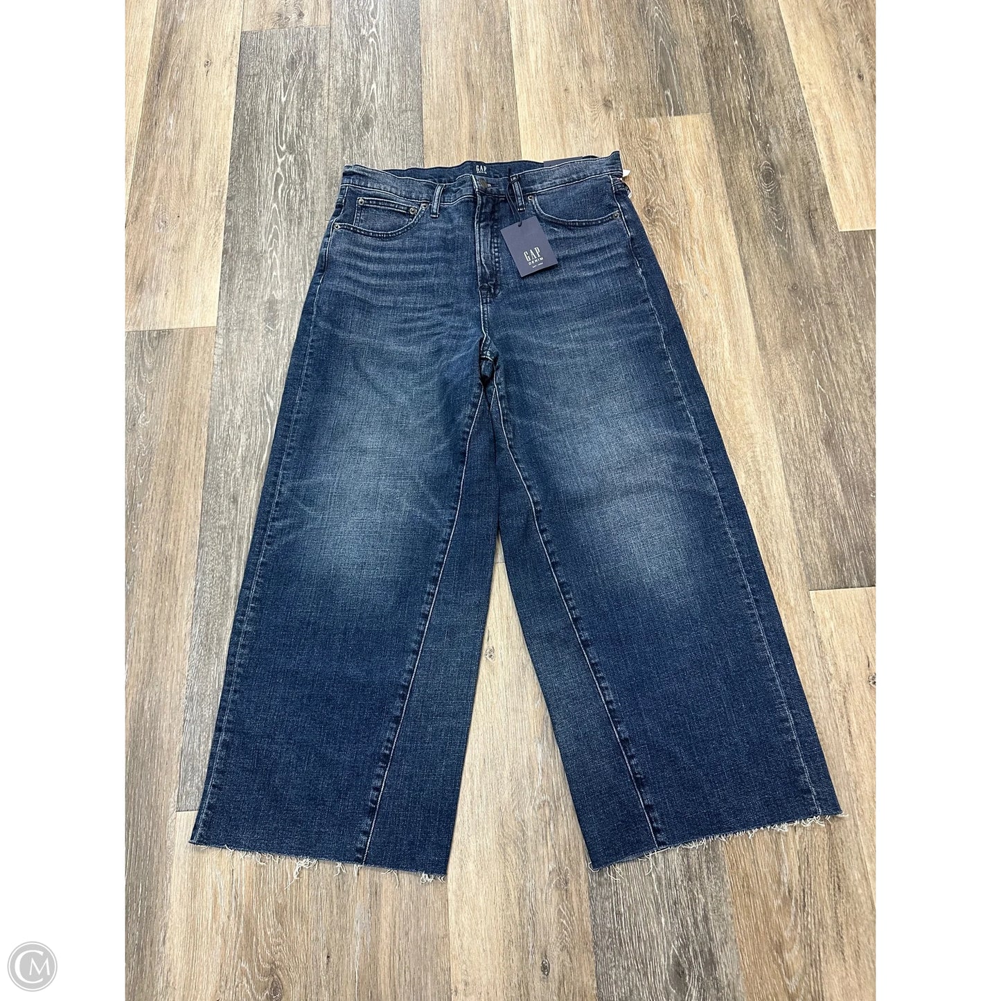 Jeans Wide Leg By Gap In Blue Denim, Size: 14