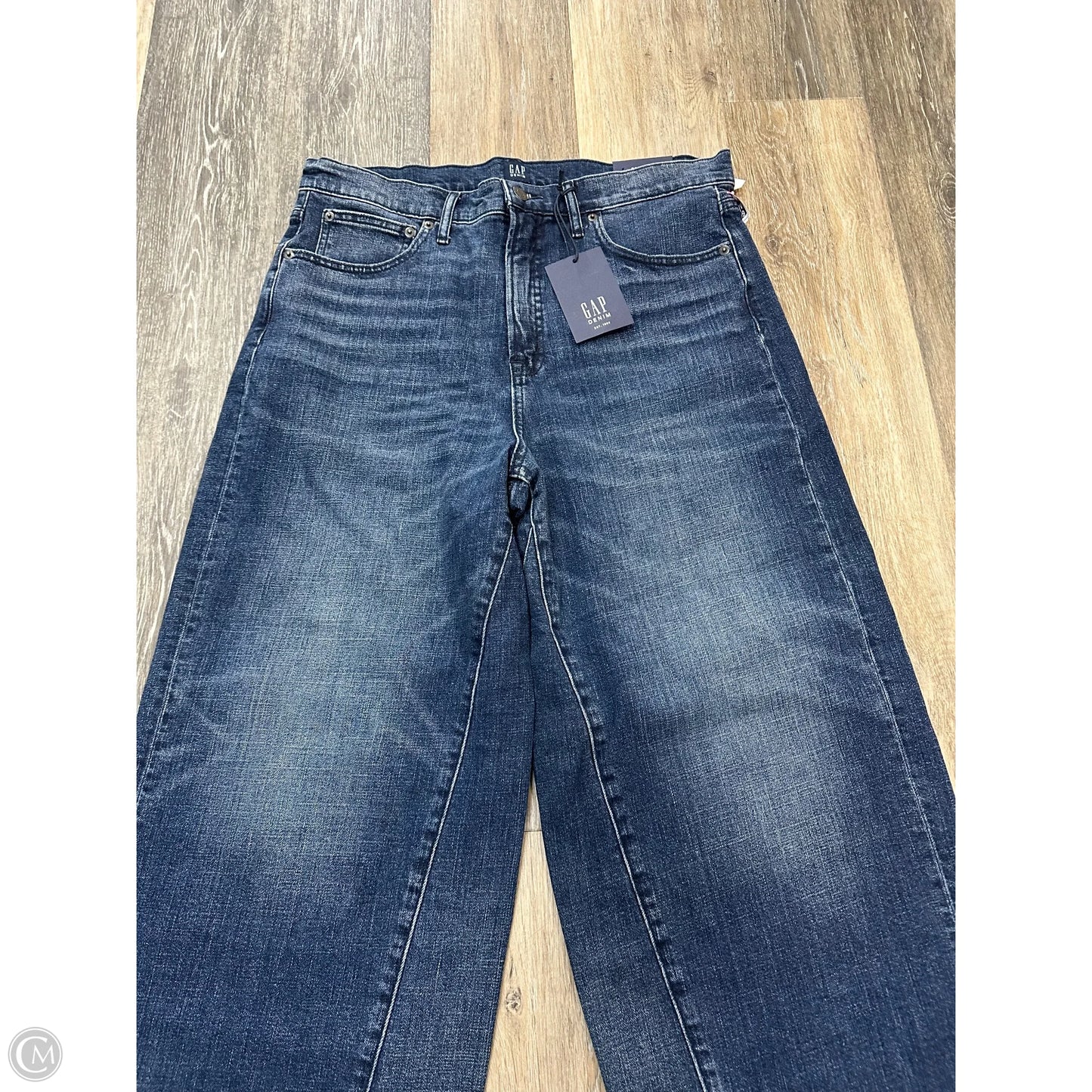 Jeans Wide Leg By Gap In Blue Denim, Size: 14