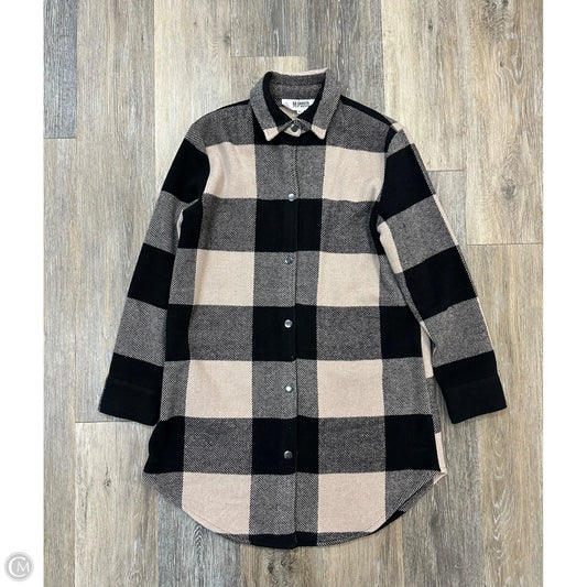 Jacket Shirt By Steve Madden In Black & Tan, Size: Xs