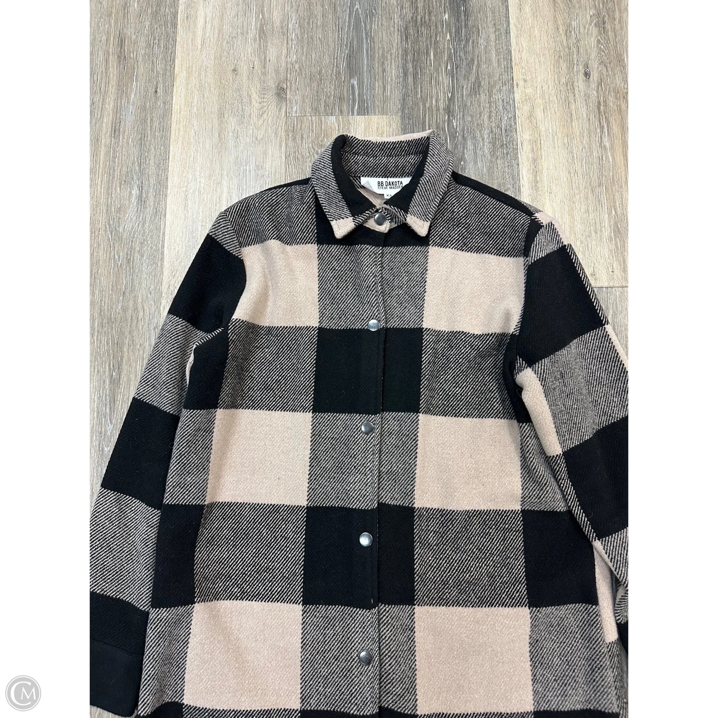 Jacket Shirt By Steve Madden In Black & Tan, Size: Xs