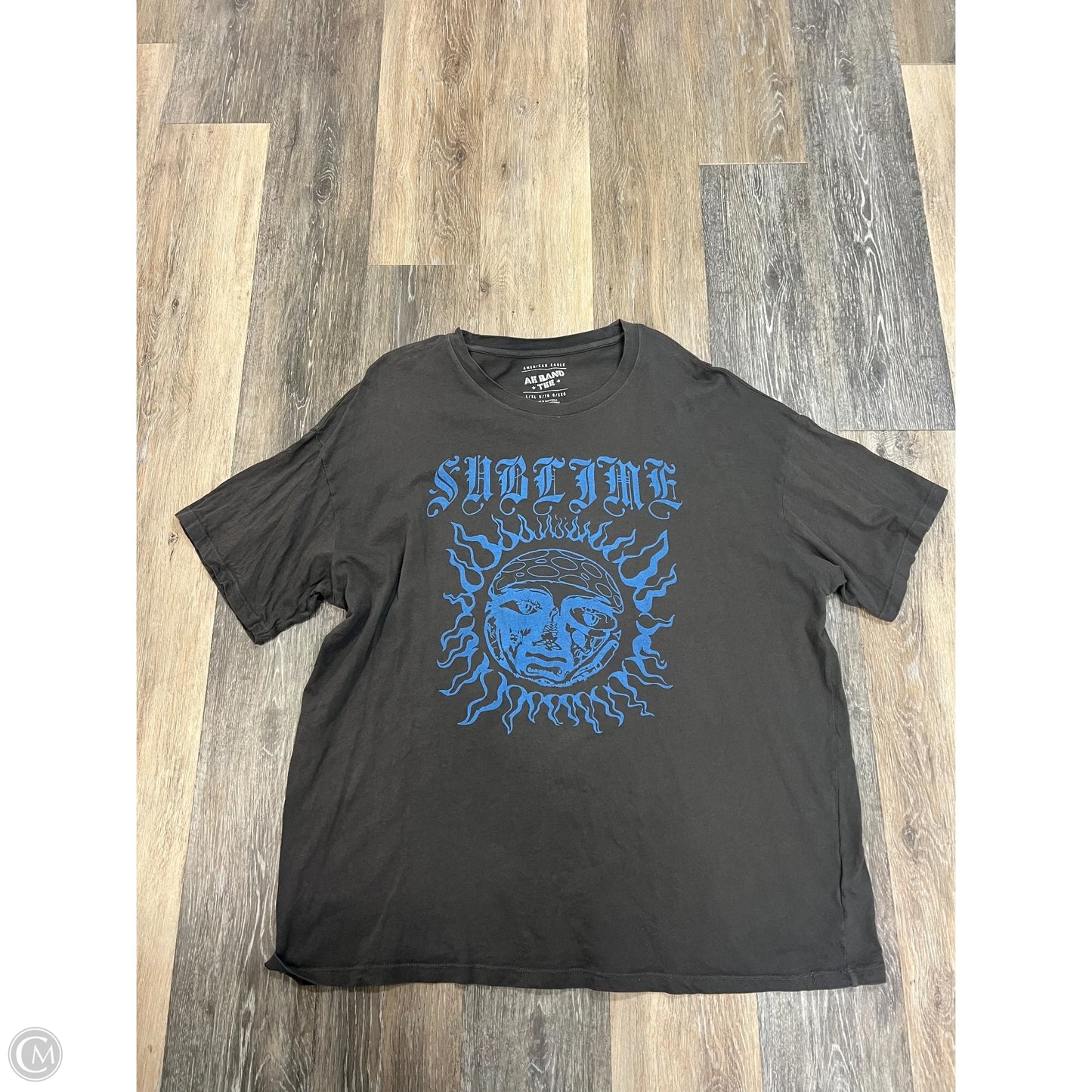 Top Short Sleeve By American Eagle In Grey, Size: L