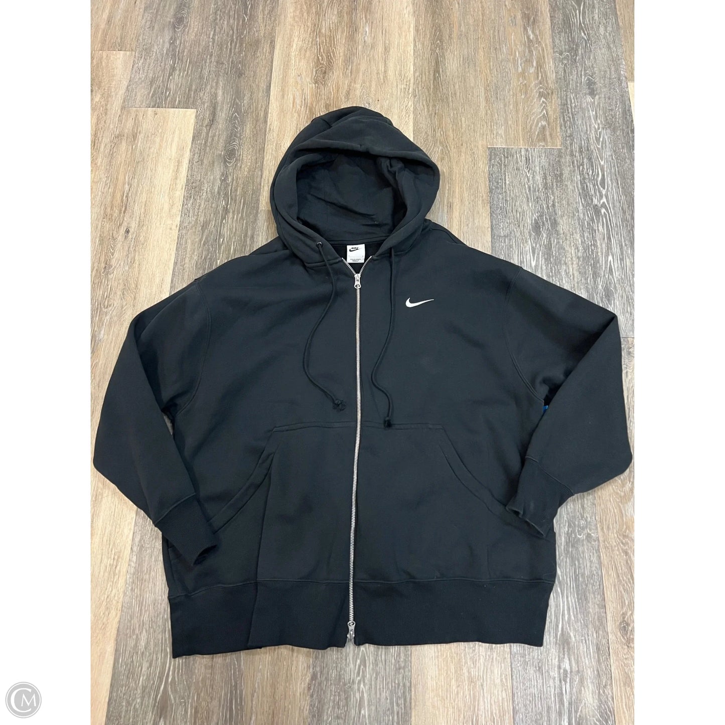 Athletic Sweatshirt Hoodie By Nike In Black, Size: 1x