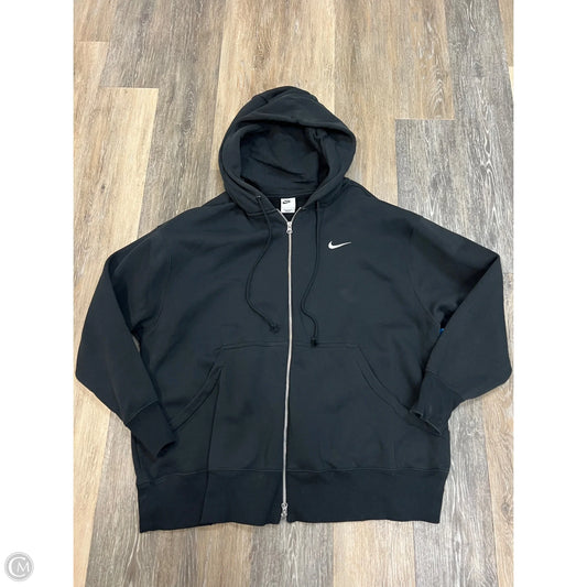 Athletic Sweatshirt Hoodie By Nike In Black, Size: 1x