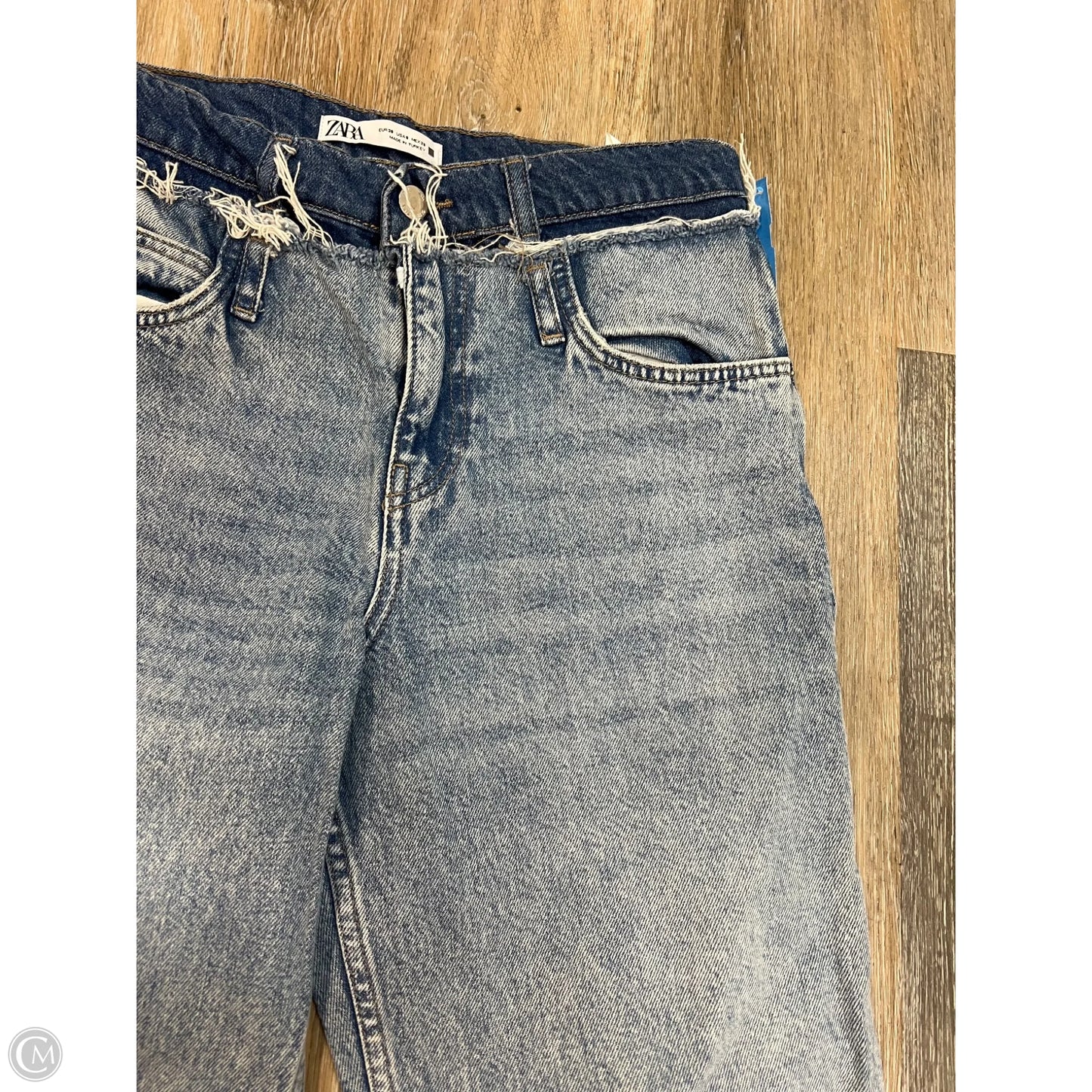Jeans Straight By Zara In Blue Denim, Size: 6