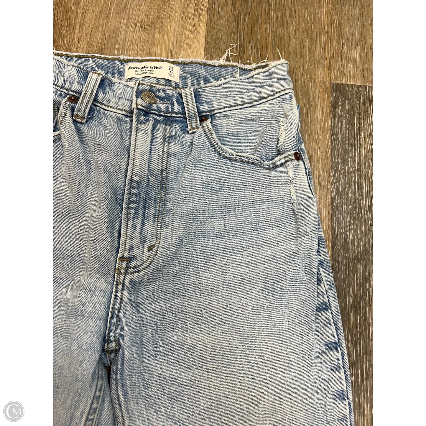 Jeans Straight By Abercrombie And Fitch In Blue Denim, Size: 0/25