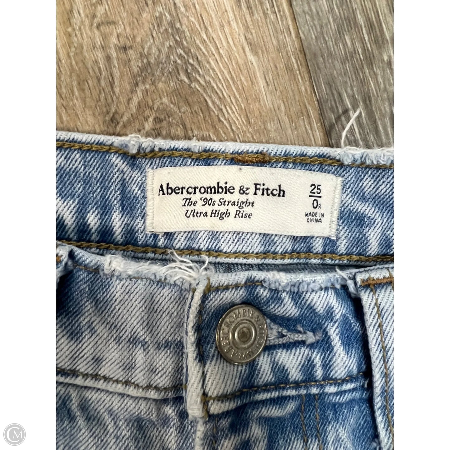 Jeans Straight By Abercrombie And Fitch In Blue Denim, Size: 0/25