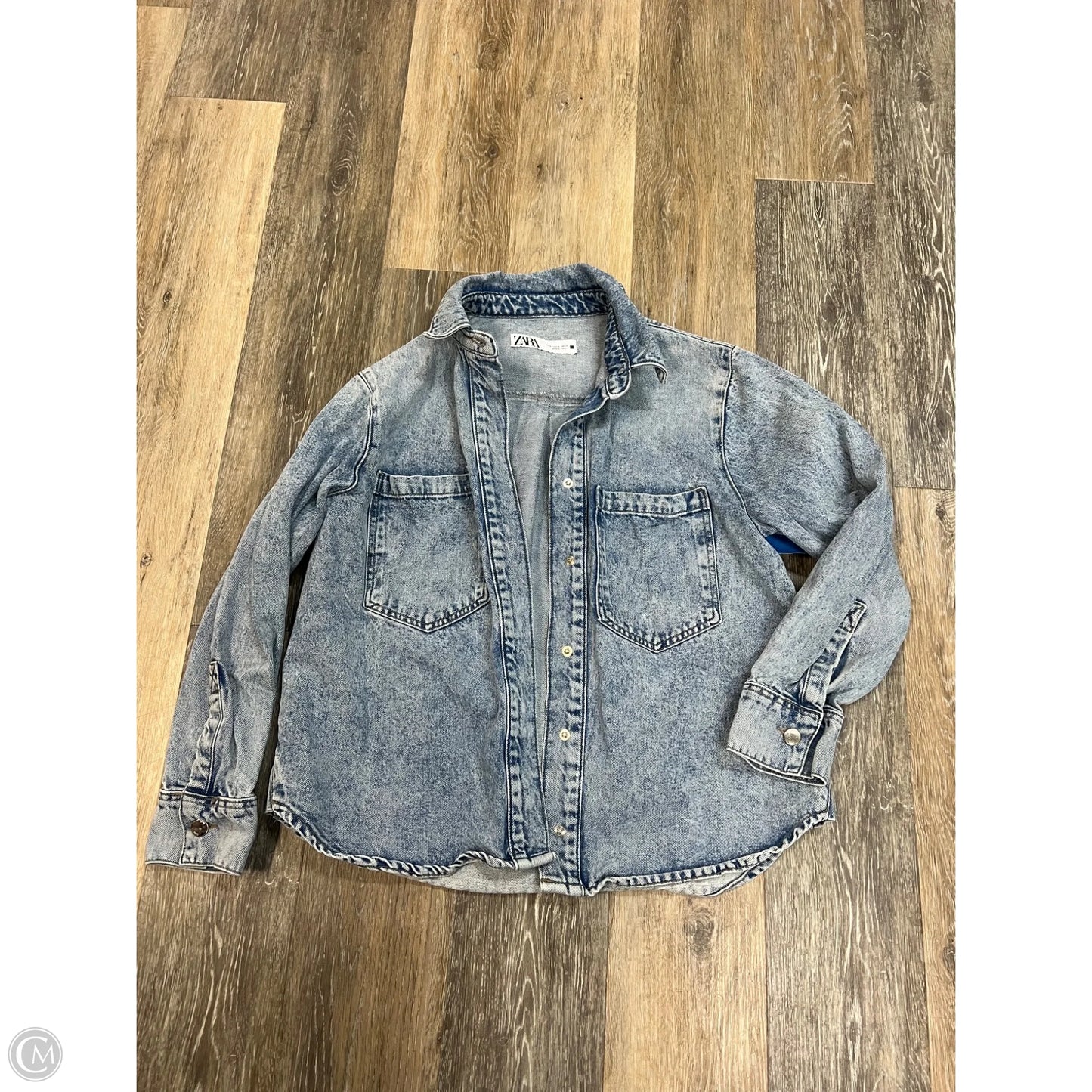 Jacket Denim By Zara In Blue Denim, Size: S