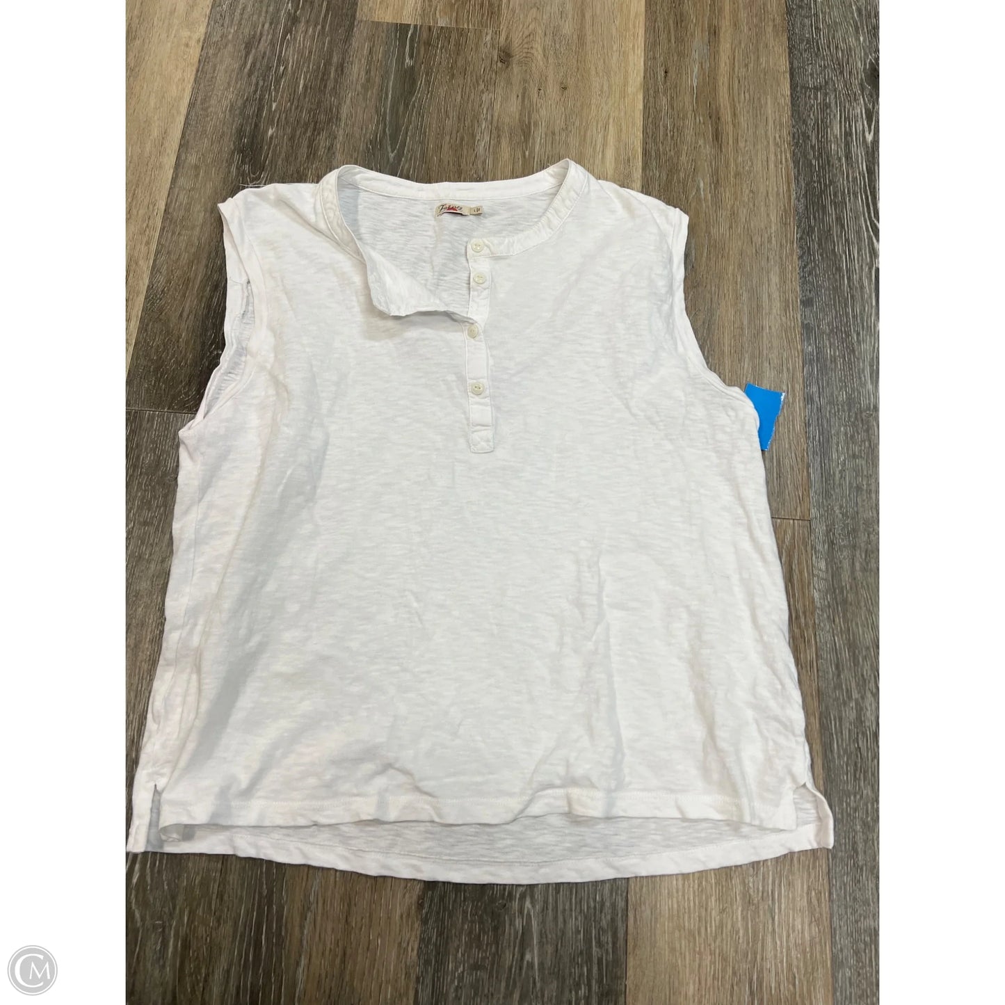 Top Sleeveless By Faherty In White, Size: L