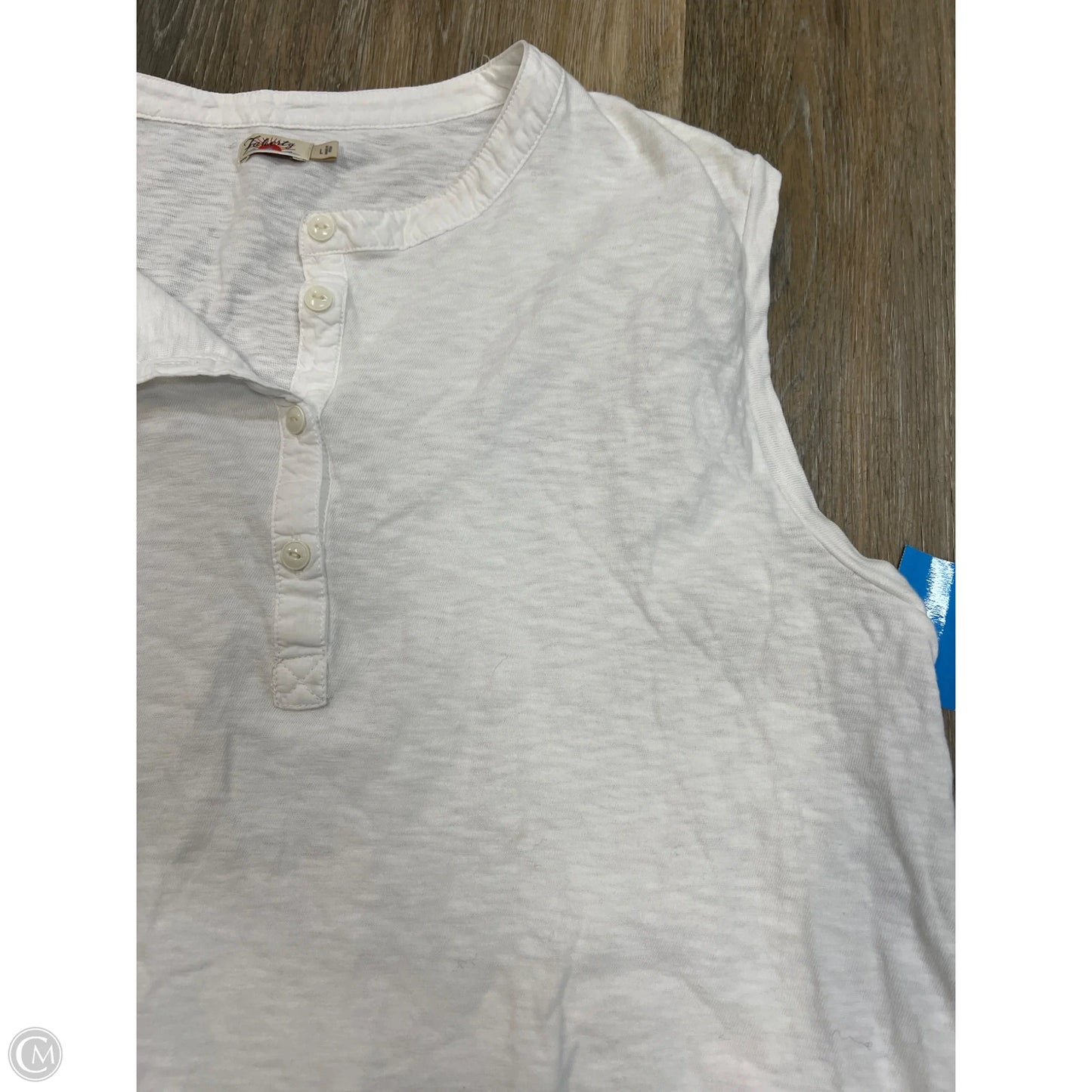 Top Sleeveless By Faherty In White, Size: L