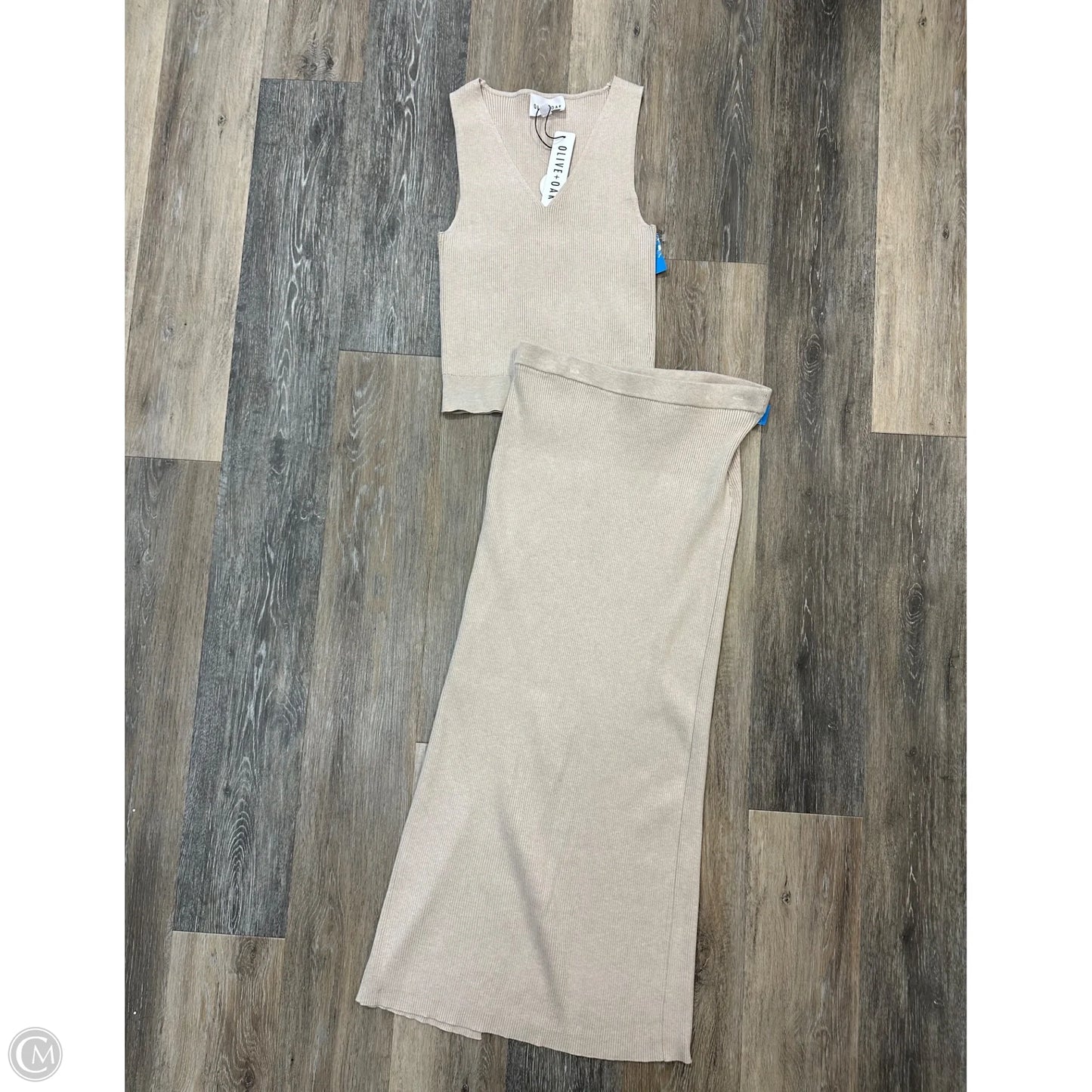 Skirt Set 2pc By Olive And Oak In Tan, Size: L