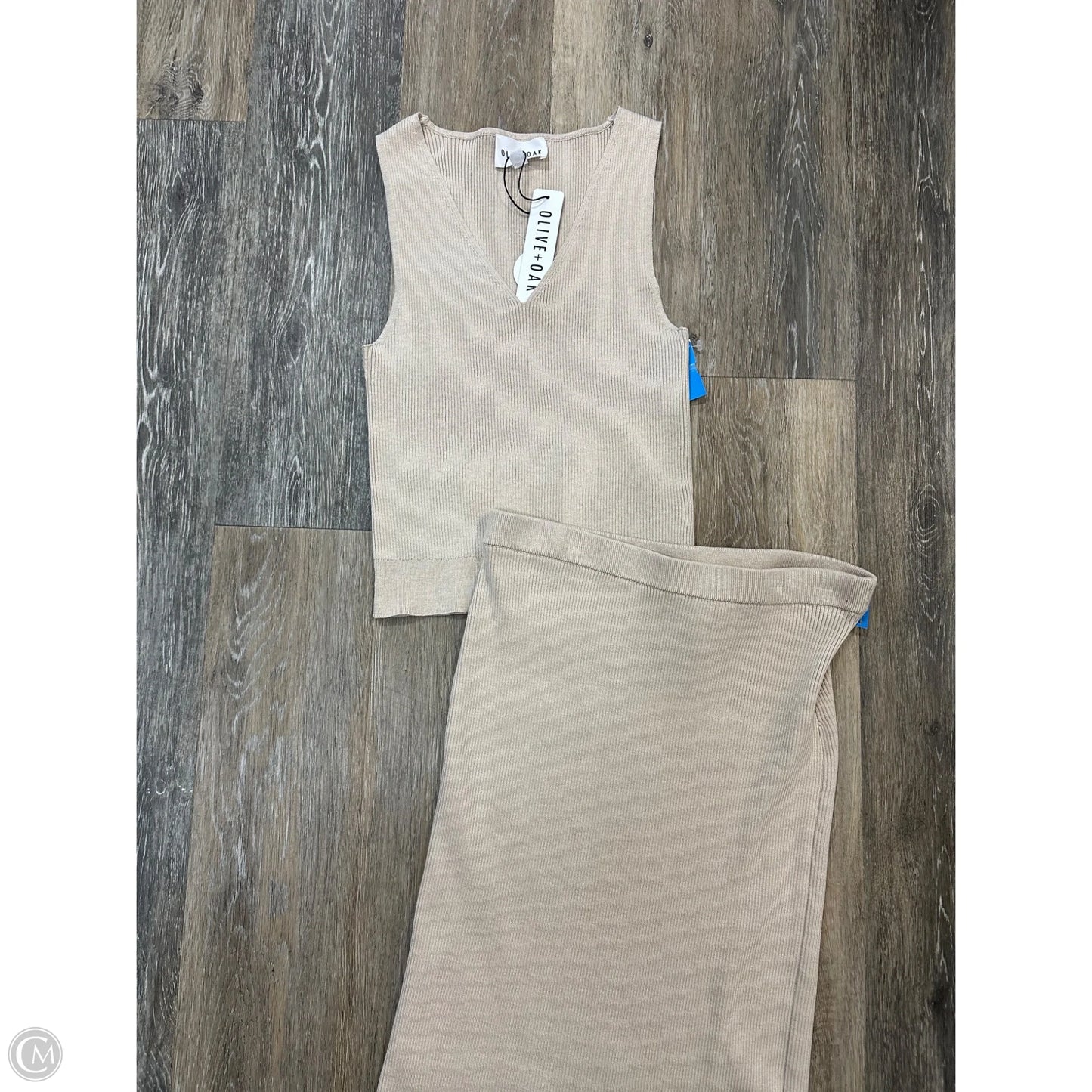 Skirt Set 2pc By Olive And Oak In Tan, Size: L