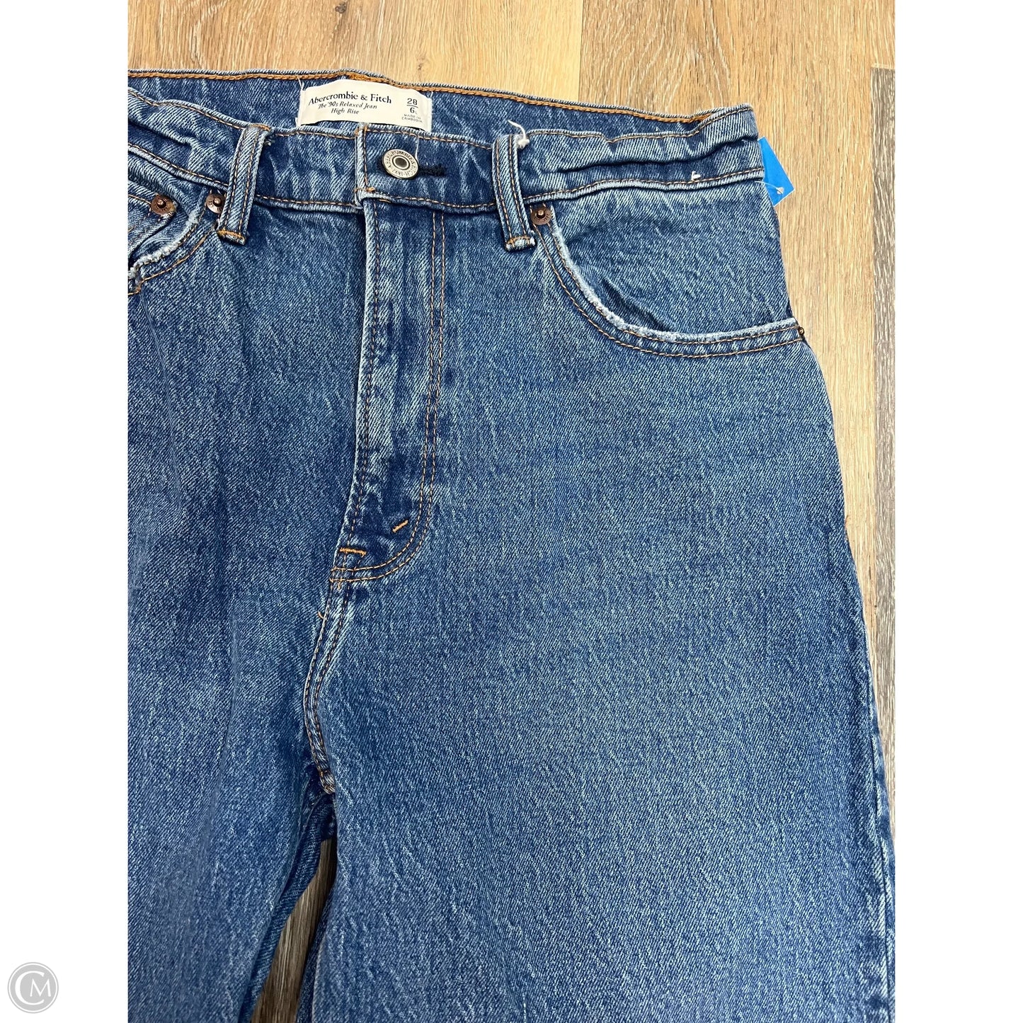 Jeans Straight By Abercrombie And Fitch In Blue Denim, Size: 6L