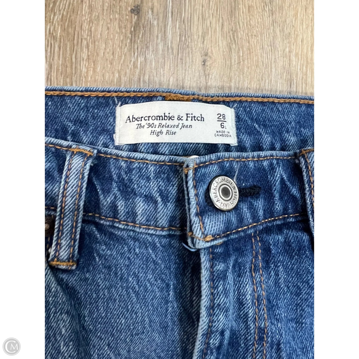 Jeans Straight By Abercrombie And Fitch In Blue Denim, Size: 6L