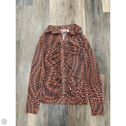 Blouse Long Sleeve By Willow & Root In Multi-colored, Size: L