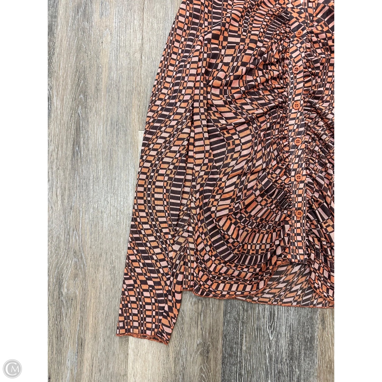 Blouse Long Sleeve By Willow & Root In Multi-colored, Size: L