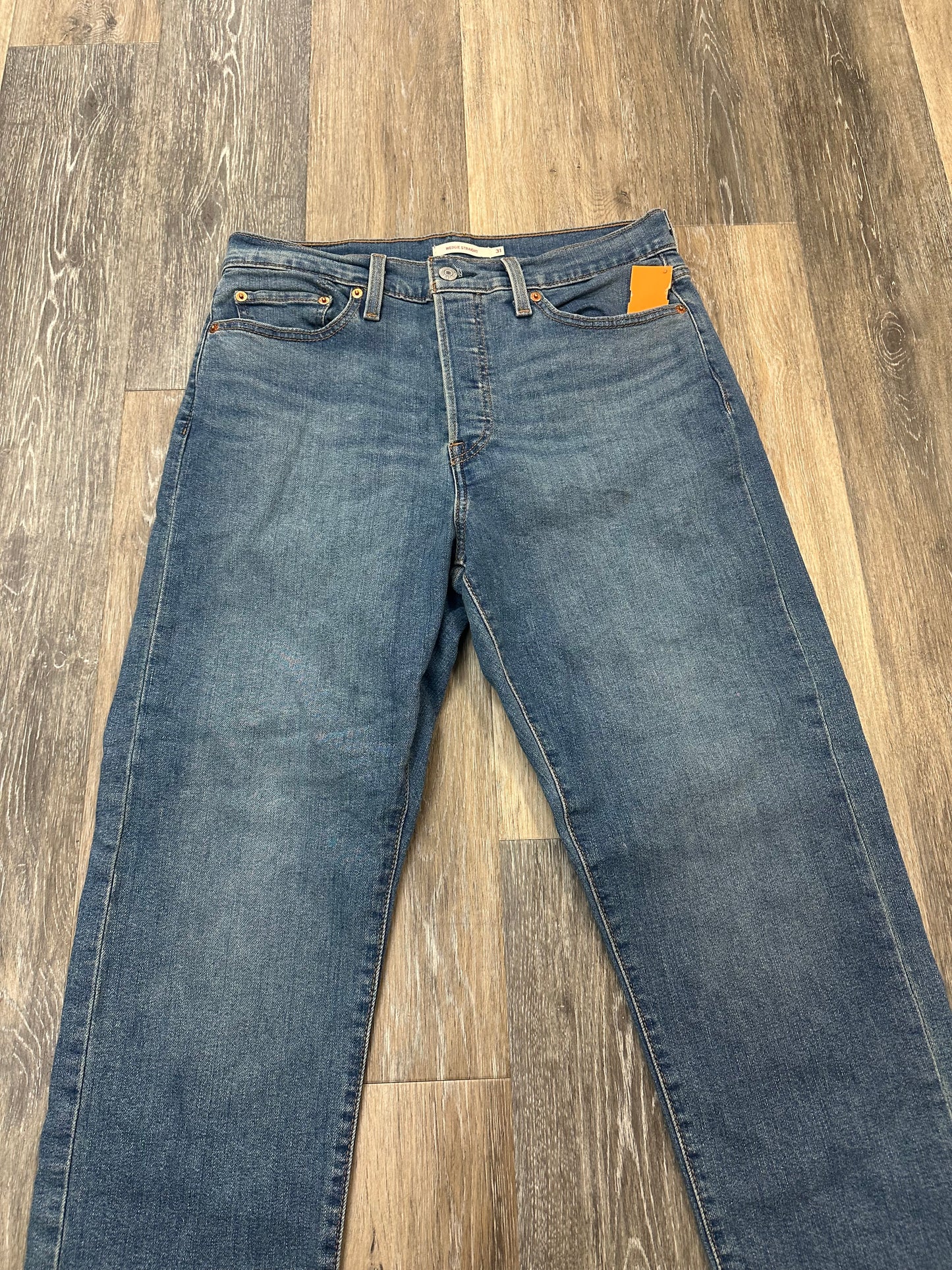 Jeans Straight By Levis In Blue Denim, Size: 12/31