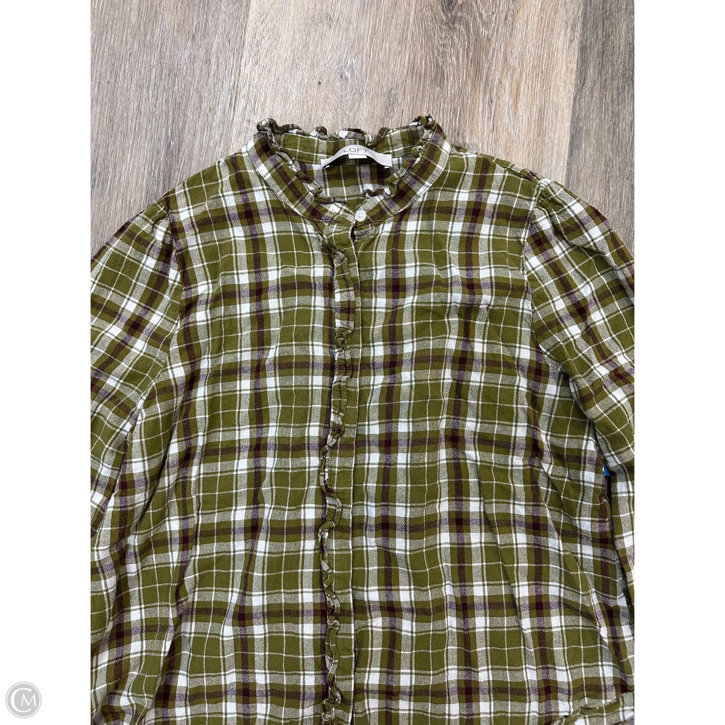 Blouse Long Sleeve By Loft In Green, Size: M