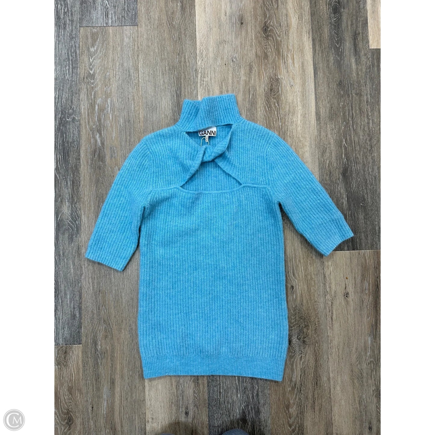 Sweater Short Sleeve By Ganni In Blue, Size: S