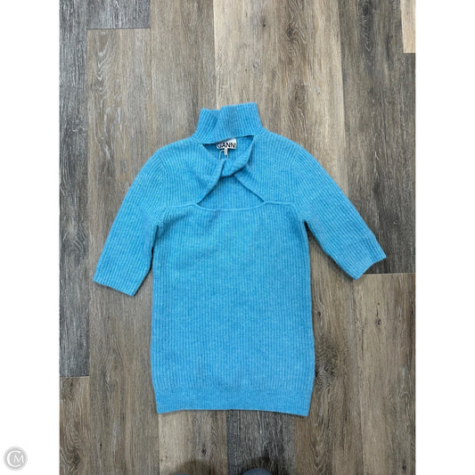 Sweater Short Sleeve By Ganni In Blue, Size: S