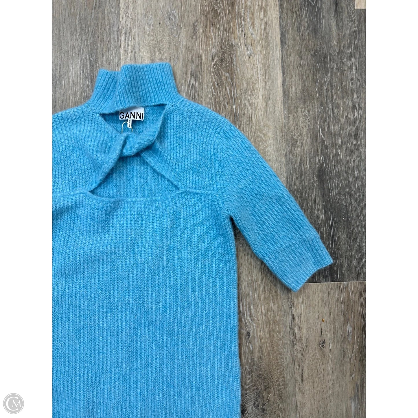 Sweater Short Sleeve By Ganni In Blue, Size: S