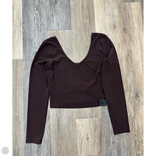 Athletic Top Long Sleeve Collar By Lululemon In Brown Size: S